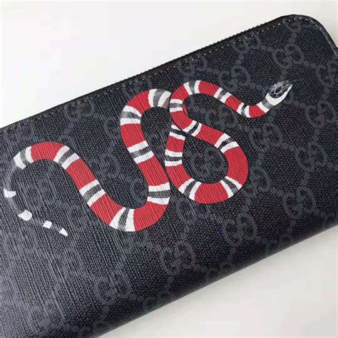 gucci kingsnake messenger bag|GG Supreme Black Kingsnake Print Large Wallet.